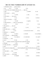 Tải 100 câu trắc nghiệm giới từ trong tiếng Anh (Có đáp án) -  Bài tập về giới từ trong Tiếng Anh