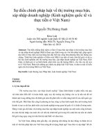 Sự điều chỉnh pháp luật về thị trường mua bán,  sáp nhập doanh nghiệp (Kinh nghiệm quốc tế và  thực tiễn ở Việt Nam)