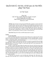 Quyền kinh tế, văn hóa, xã hội qua các bản Hiến pháp Việt Nam