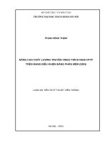 luận án tiến sĩ nâng cao chất lượng truyền video thích nghi HTTP trên mạng điều khiển bằng phần mềm (SDN) 