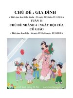 Giáo án tuần 11: Chủ đề: Gia đình tuần phụ