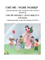 giáo án chủ đề nghề nghiệp tuần 12 tuần phụ nhánh 1