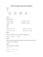 Tải Bài tập Toán lớp 5: Phép cộng số thập phân -  Giải bài tập Toán lớp 5