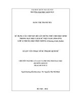 Sử dụng câu chuyện để gây hứng thú cho học sinh trong dạy học lịch sử Việt Nam (1954-1975) lớp 12 trung học phổ thông (Chương trình chuẩn)