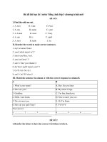 Tải Bộ đề thi học kì 1 môn Tiếng Anh lớp 3 Chương trình mới -  Đề kiểm tra học kì 1 môn Tiếng Anh 3