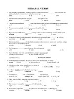 Tải Bài tập trắc nghiệm về cụm động từ tiếng Anh (Có đáp án) -  Bài tập về Phrasal Verbs