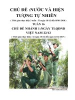 giáo án chủ đề nước và hiện tượng tự nhiên tuần 16 tuần chính nhánh 1