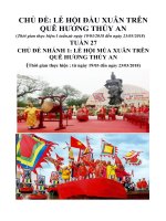 Giáo án chủ đề lễ hội đầu xuân trên quê hương thủy an tuần 27 tuần phụ