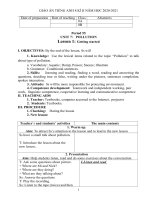 KẾ HOẠCH BÀI DẠY MÔN TIẾNG ANH LỚP 8 KÌ II THEO CÔNG VĂN 5512