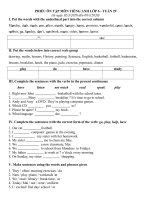 PHIẾU ÔN TẬP MÔN TIẾNG ANH LỚP 6 - TUẦN 29