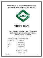 TIỂU LUẬN KHÁCH SẠN MELIA