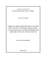 Nghiên cứu tính đa hình di truyền của ký sinh trùng sốt rét và tính kháng thuốc sốt rét của Plasmodium falciparum
