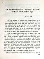 Thông tin tư liệu Xã hội học – Nguồn tri thức Xã hội học