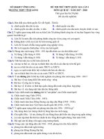 Tải Bộ đề thi thử THPT Quốc gia năm 2018 môn Lịch sử Sở GD&ĐT Vĩnh Long - Lần 1 -  Đề thi minh họa THPT Quốc gia năm 2018 môn Lịch sử