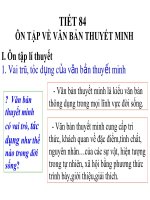 BGĐT môn Ngữ văn lớp 8 tiết 84: Ôn tập về văn bản thuyết minh