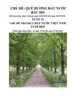 Giáo án chủ đề Quê hương đất nước Bác Hồ tuần 32 tuần chính