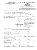Tải Đề thi thử THPT Quốc gia năm 2017 môn Toán trắc nghiệm trường THPT Lương Tài 2, Bắc Ninh (Lần 1) - Đề thi thử đại học môn Toán năm 2017 có đáp án