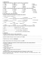 BT ôn môn Tiếng Anh lớp 6 - Tuần 27