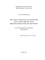 Thực trạng và một số yếu tố ảnh hưởng đến quản lý trang thiết bị y tế tại bệnh viện đa khoa từ sơn, bắc ninh năm 2017 