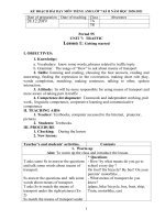 KẾ HOẠCH BÀI DẠY MÔN  TIẾNG ANH LỚP 7 KÌ II THEO CÔNG VĂN 5512