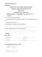 nội dung ôn tập khối lớp 4  từ ngày 04052020