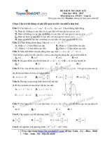 Đề ôn tập HK1 môn Toán Lớp 12 - trắc nghiệm có đáp án - Đề số 1