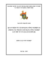 Quan niệm về cách mạng công nghiệp 4 0 (trong tác phẩm cách mạng công nghiệp lần thứ tư của klaus schwab)​ 