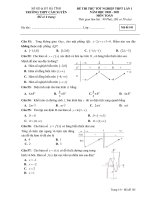 Đề thi thử Toán tốt nghiệp THPT 2021 lần 1 trường THPT Cẩm Xuyên - Hà Tĩnh - TOANMATH.com