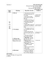 GIÁO ÁN CHỦ NHIỆM nhánh: CƠ THỂ TÔI