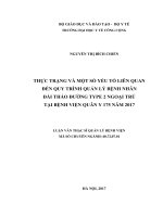 Thực trạng và một số yếu tố liên quan đến quy trình quản lý bệnh nhân đái tháo đường type 2 ngoại trú tại bệnh viện quân y 175 năm 2017 