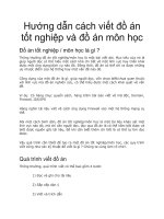 Hướng dẫn cách viết đồ án tốt nghiệp và đồ án môn học