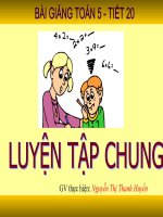 Toán 5 - Tuần 4 - Luyện tập chung (tiết 20)
