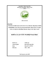 Đánh giá hiệu quả sản xuất của trang trại rau endo torohiro tại làng kawakami mura nhật bản và khả năng áp dụng mô hình trang trại vào việt nam​  