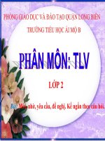 Tiếng Việt 2 - Tuần 28 - TLV - Đáp lời chia vui. Kể ngắn về cây cối.