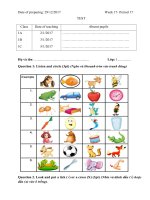 giáo án Tiếng Anh lớp 1 tuần 18