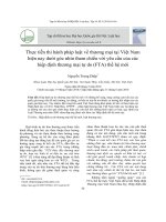 Thực tiễn thi hành pháp luật về thương mại tại Việt Nam hiện nay dưới góc nhìn tham chiếu với yêu cầu của các hiệp định thương mại tự do (FTA) thế hệ mới