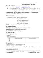 GIÁO ÁN TIẾNG ANH LỚP 1 - TUẦN 29