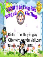 Lĩnh vực PTNN .Bài thơ:  Thuyền giấy. Lứa tuổi MGN