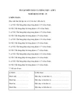 ÔN TẬP TOÁN - TIẾNG VIỆT LỚP 1 NGHỈ COVID-19  (TUYẾT MAI)