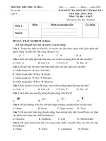 Đề KTĐK cuối học kì I môn Tin Học - Khối 5