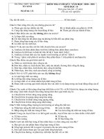 ĐỀ KT CUỐI HK1 SINH 10 NĂM HỌC 2020-2021 THẦY VƯƠNG