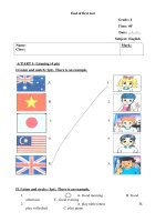 Tải Đề thi giữa học kì 1 môn tiếng Anh lớp 4 năm 2017 - Chương trình mới -  Đề kiểm tra giữa học kì 1 môn tiếng Anh lớp 4