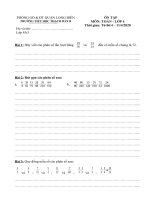 Toán 4 - Tuần 21 - Phiếu bài tập Online