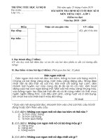 Đề KT khối 1 - Cuối HK II - Môn Tiếng Việt - Năm học 2018 - 2019