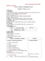 GIÁO ÁN TIẾNG ANH LỚP 4 - TUẦN 24