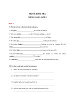 Tải Bộ đề kiểm tra môn tiếng Anh lớp 5 -  Đề kiểm tra môn tiếng Anh lớp 5