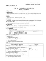 GIÁO ÁN TIẾNG ANH LỚP 5 - TUẦN 16