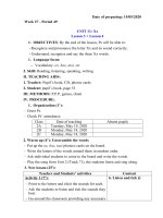 GIÁO ÁN TIẾNG ANH LỚP 2 - TUẦN 25