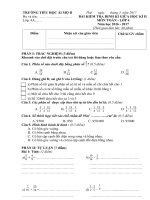 Đề kiểm tra định kì - Giữa học kì II - Khối 4 - Môn Toán - Năm học 2016 - 2017