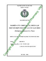 Nghiên cứu chiết xuất, phân lập một số hợp chất từ lá cây gan heo (dicliptera chinensis (l ) ness)​  